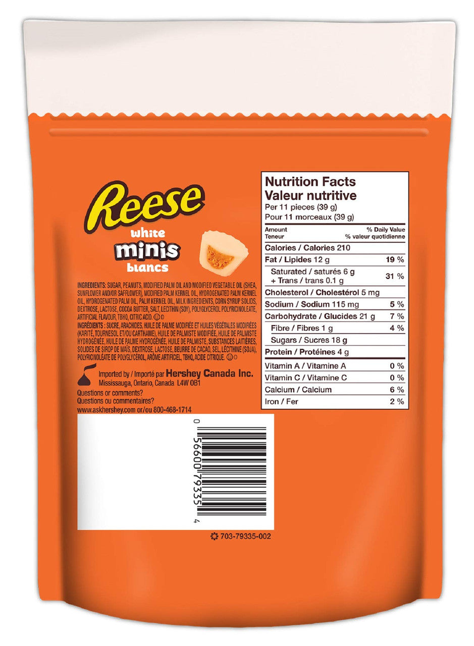 REESE Peanut Butter Cup, White Chocolate Candy Minis, 200g/7oz, (Imported from Canada)