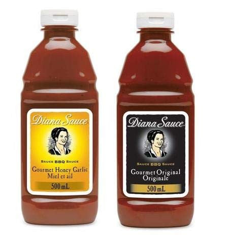Diana Sauce, 2pk - Original & Honey Garlic, 500ml/16.9oz., {Imported from Canada}
