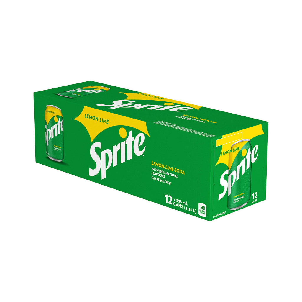 Sprite Lemon Lime Soda, 355mL/12oz., Cans, 12 Pack, {Imported from Canada}