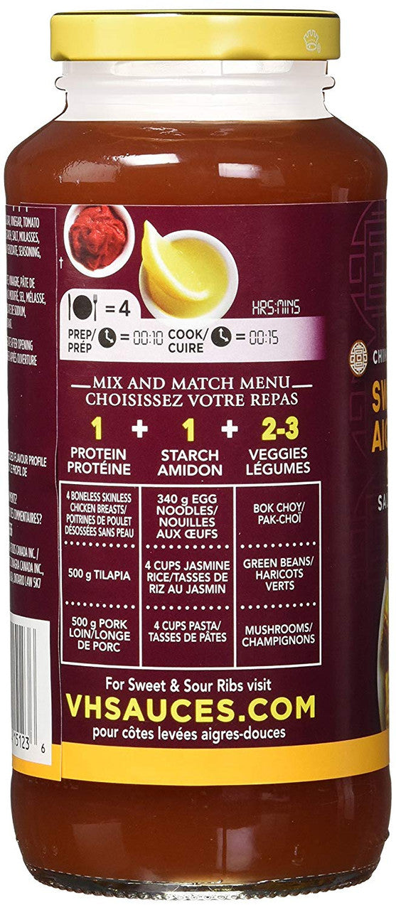VH Sweet & Sour Cooking Sauce, 341ml/11.5oz, Jar, {Imported from Canada}