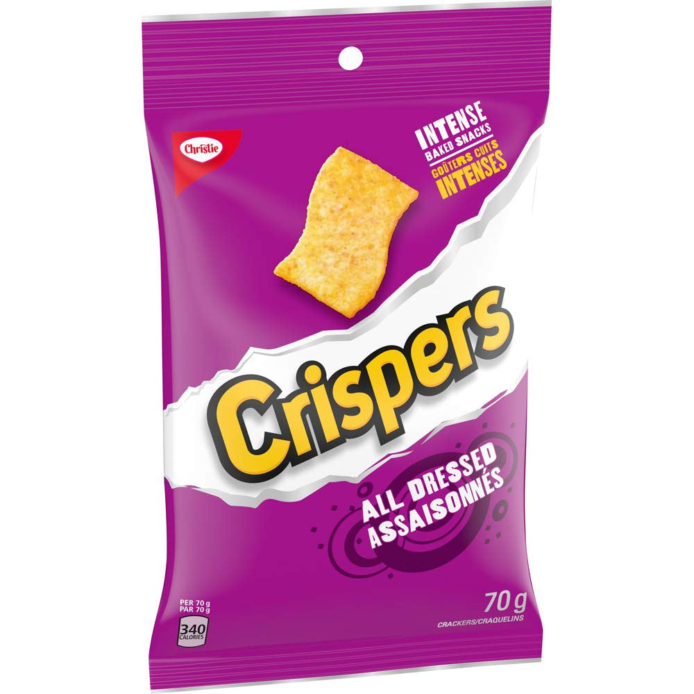 Christie Crispers All Dressed Crackers 70g/2.5 oz., 12pk {Imported from Canada}