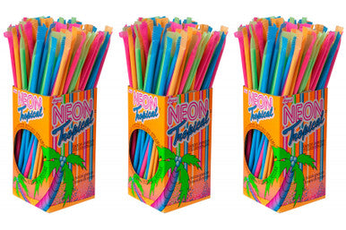 Neon Tropical Candy Powder Filled Straws (120 ct) (3 Pack) {Imported from Canada}