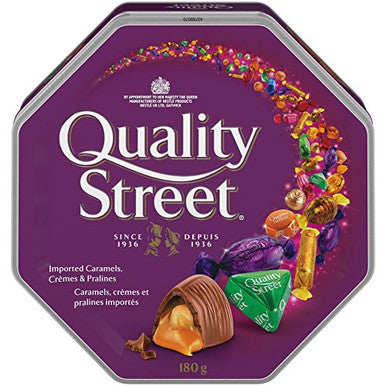 NESTLE QUALITY STREET, Caramels, Cremes & Pralines, Christmas Tin, 180g/6.3oz., {Imported from Canada}