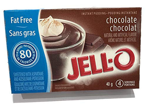 Jello Sugar Free & Fat Free Instant Chocolate Pudding 6 x 40g/1.4 oz., Packages {Imported from Canada}