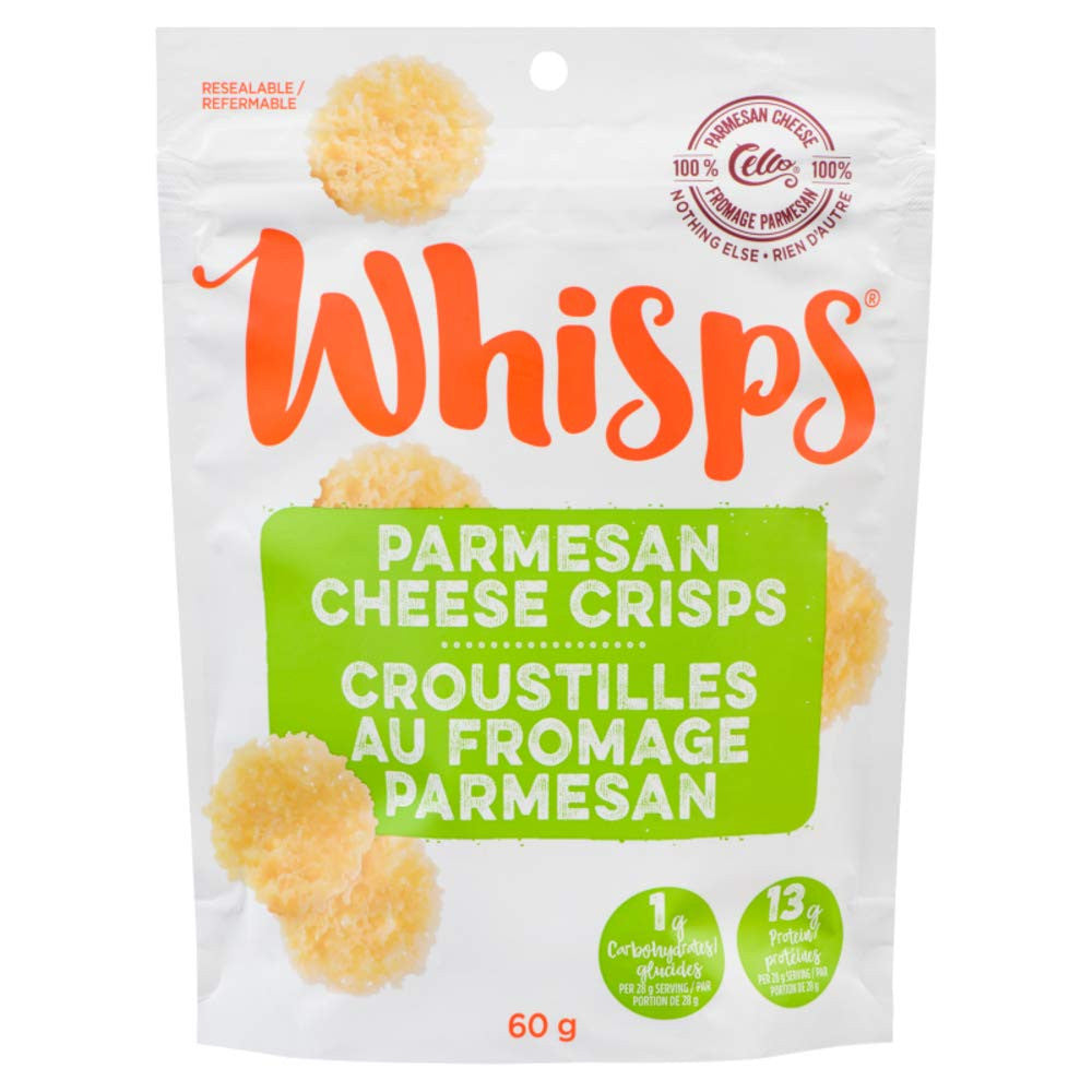 Whisps Parmesan Cheese Crisps,  60g/2.1oz., Bag, {Imported from Canada}