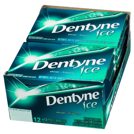 Dentyne Ice Shiver Chewing Gum, 12 Count, {Imported from Canada}