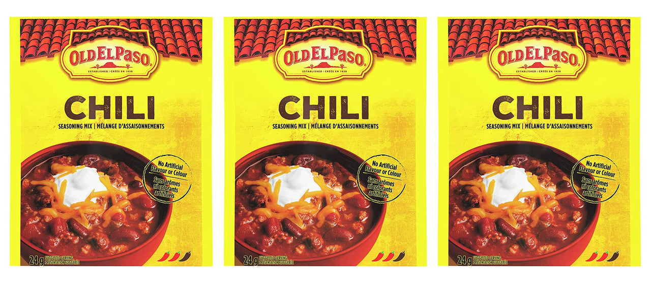 Old El Paso Chili Seasoning Mix, 24g/0.8oz., 3-Pack {Imported from Canada}