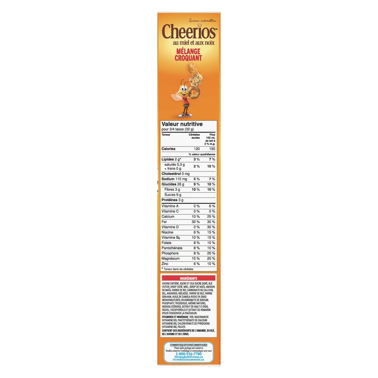 Cheerios Honey Nut Medley Crunch Cereal, 430g/15oz, (Imported from Canada)
