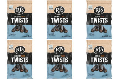Rj's Licorice Chocolate Twists, 280g/9.9 oz., (6 Pack) {Imported from Canada}
