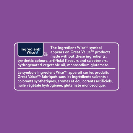 Great Value Vanilla & Hazelnut Spread, 375g/13.2 oz - Ingredient Wise label on a purple background
