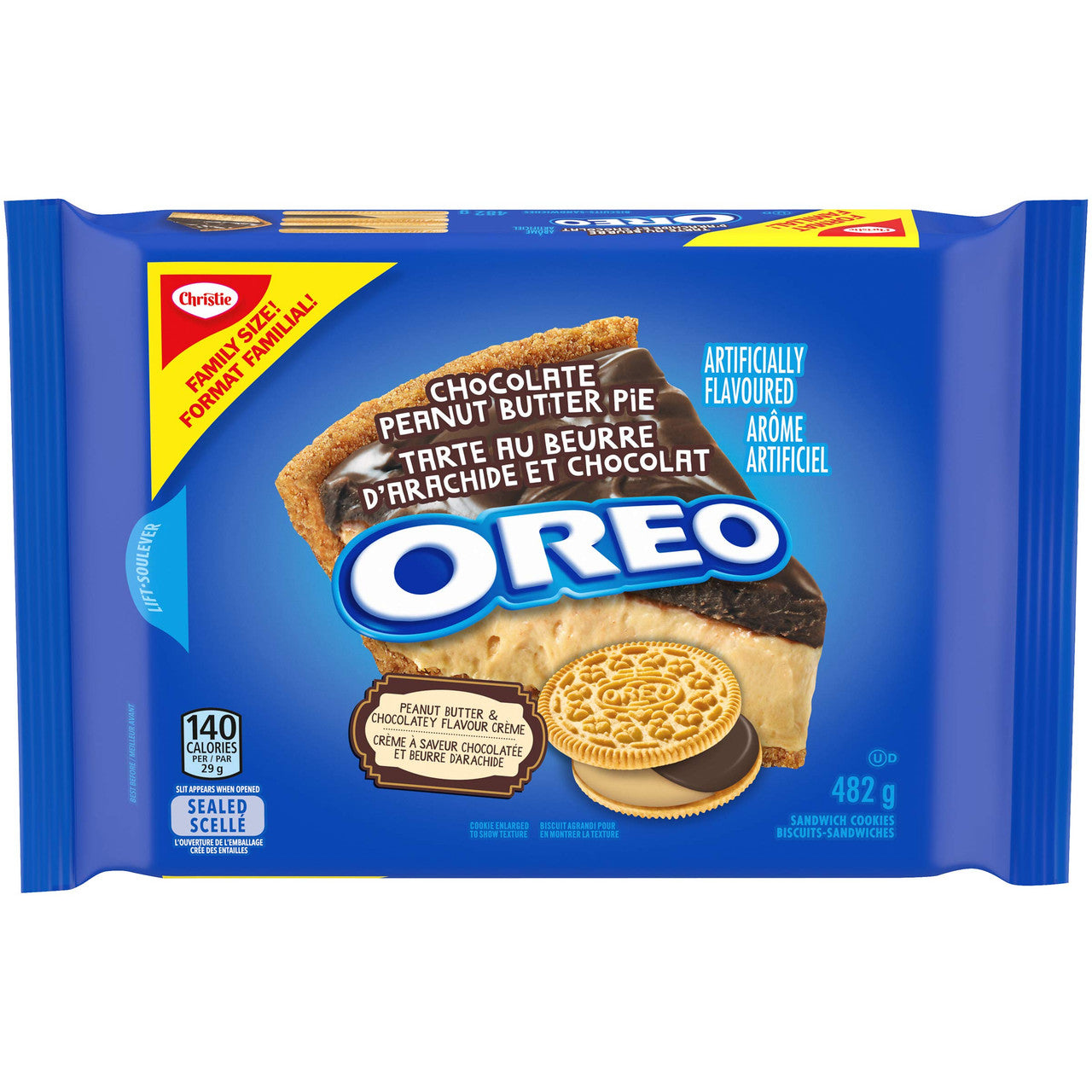 Christie Oreo Cookies Chocolate Peanut Butter Pie, Family Size Bag, 482g/17 oz., (Imported from Canada)
