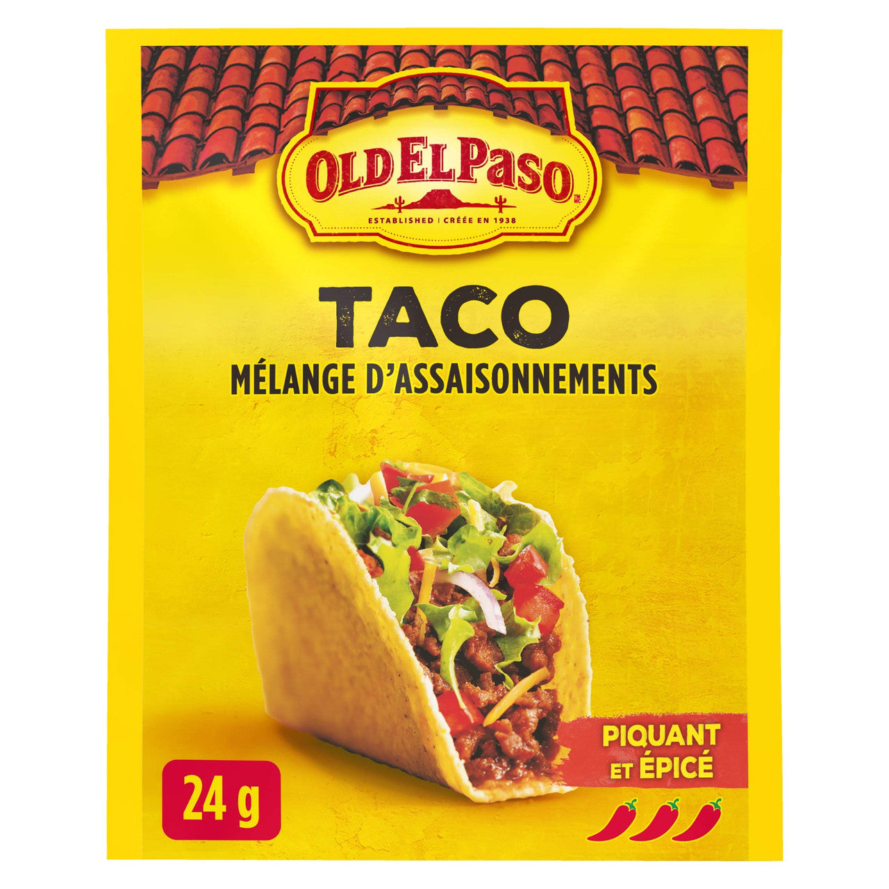 Old El Paso Hot and Spicy Taco Seasoning Mix, 24g/1oz., {Imported from Canada}