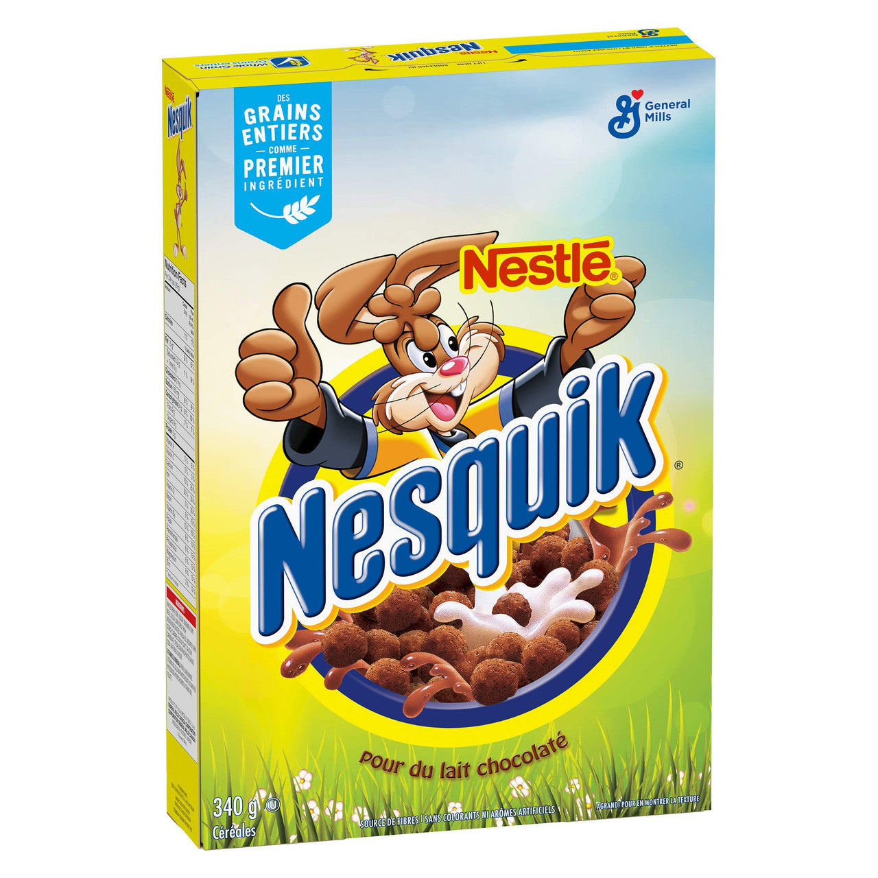 Nesquik Whole Grain Chocolatey Cereal, 340g/12oz.,  {Imported from Canada}
