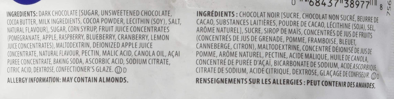 BROOKSIDE  Dark Chocolate, Acai Blueberry, 235g/8.3oz., {Imported from Canada}