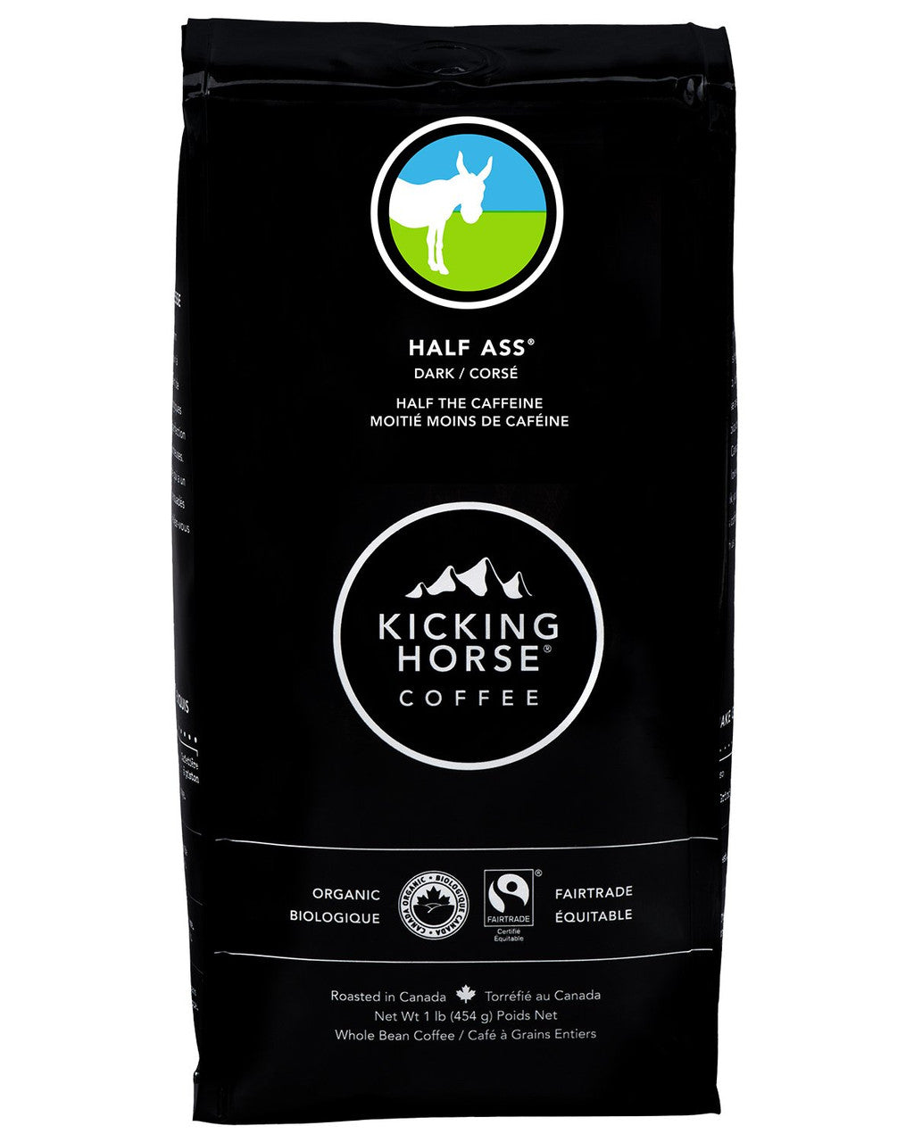 Kicking Horse  Whole Bean Organic Coffee, "Half Ass" 1lb  {Canadian}
