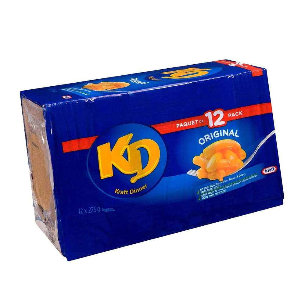 Kraft Dinner, Original Macaroni & Cheese 225g/7.6oz., 12ct, {Imported from Canada}