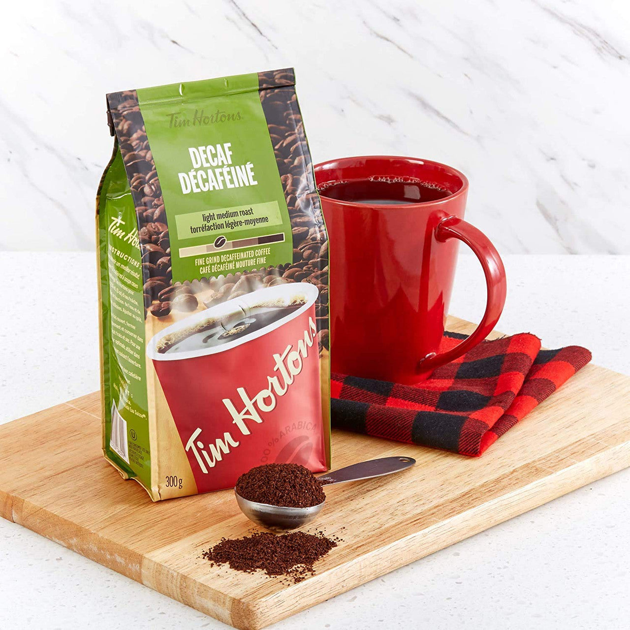 Tim Hortons Decaf Coffee, Fine Grind Bag, Medium Roast, 300g/10.6oz, 2-Pack {Imported from Canada}