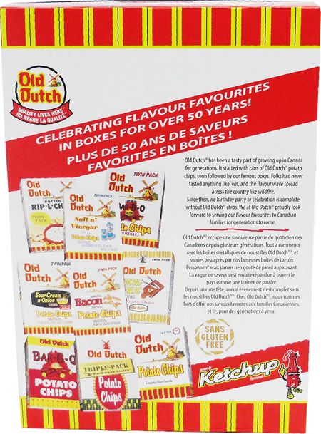 Old Dutch Variety Pack, Ketchup, BBQ, Onion & Garlic Chips, 220g/7.8 oz., Box of each, {Imported from Canada}