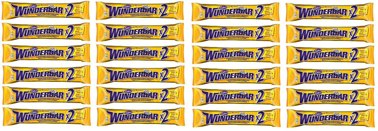 Cadbury Wunderbar Chocolate, King Size Bars 90g/3.2 oz., (24 Packs) {Imported from Canada}