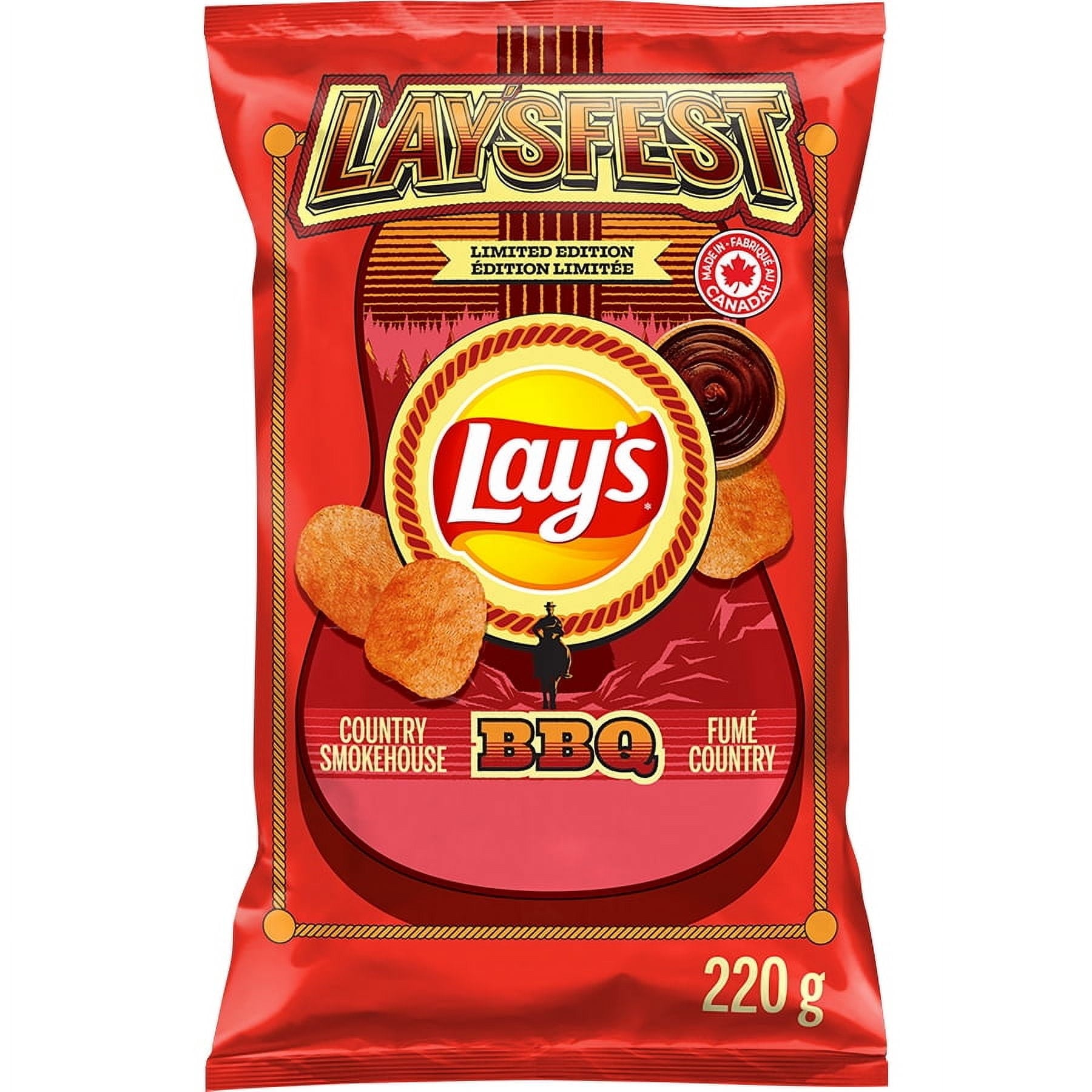 Lays LAYSFEST BBQ Potato Chips, 220g/7.8 oz - Front