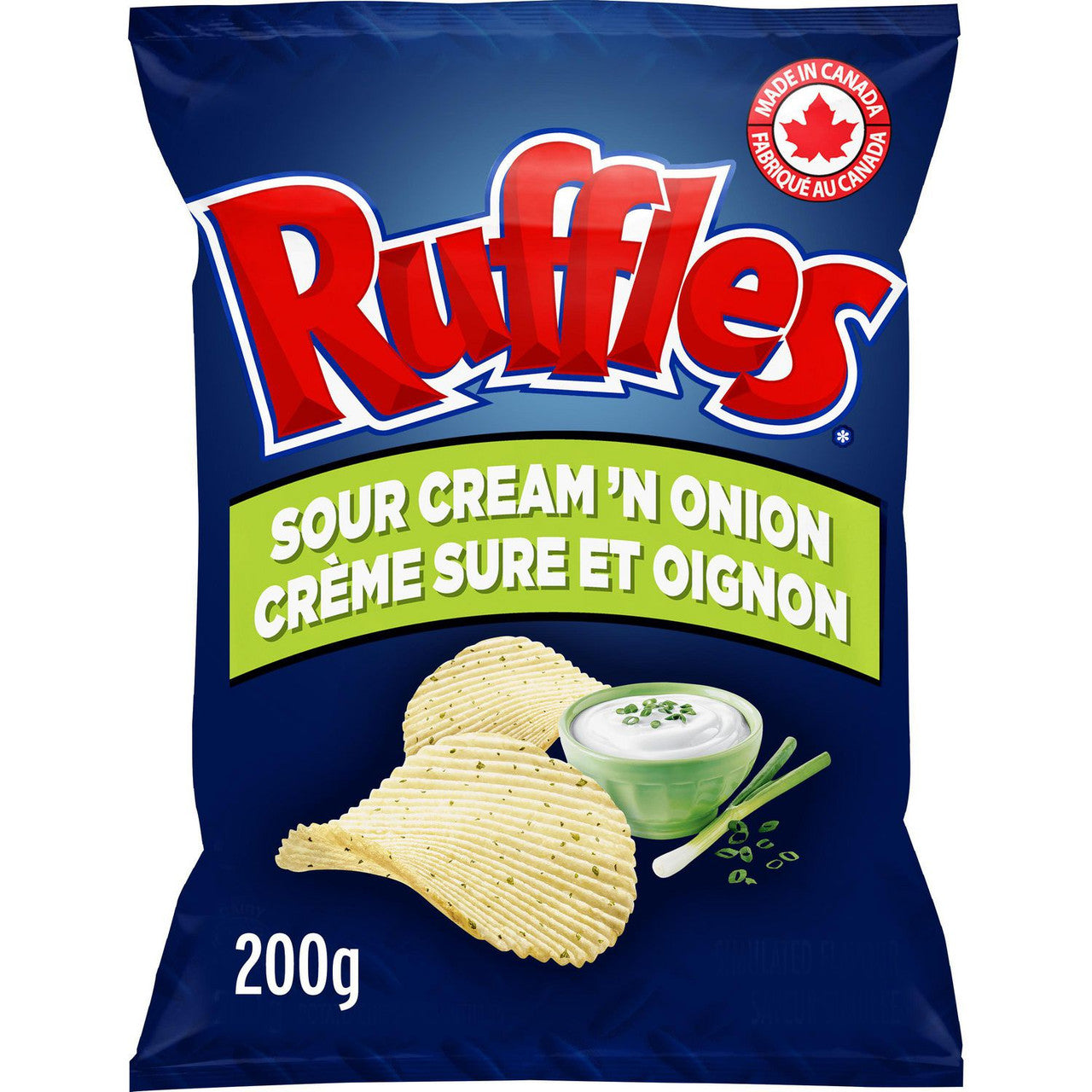 Ruffles Sour Cream 'n Onion Potato Chips (200g/7.1 oz.) {Imported from Canada}