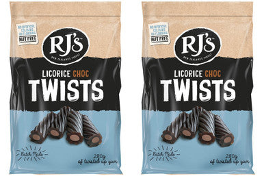 Rj's Licorice Choc Twists, 280g/9.9 oz, (Pack of 2) {Imported from Canada}