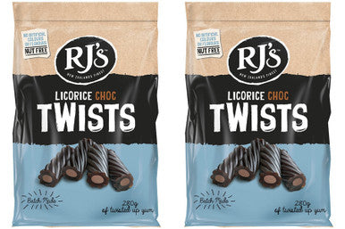 Rj's Licorice Choc Twists, 280g/9.9 oz, (Pack of 2) {Imported from Canada}