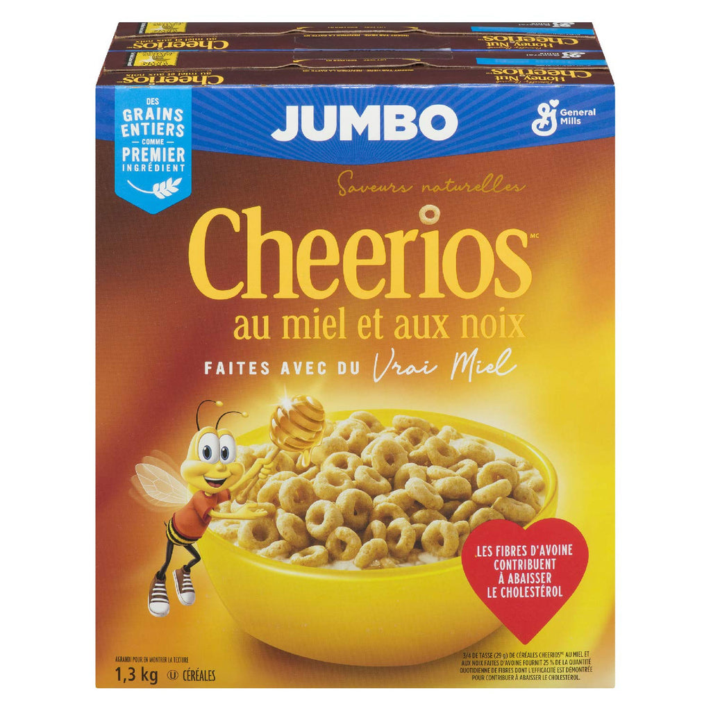 Cheerios Honey Nut Jumbo Cereal, 1.3kg/45.85oz, (Imported from Canada)