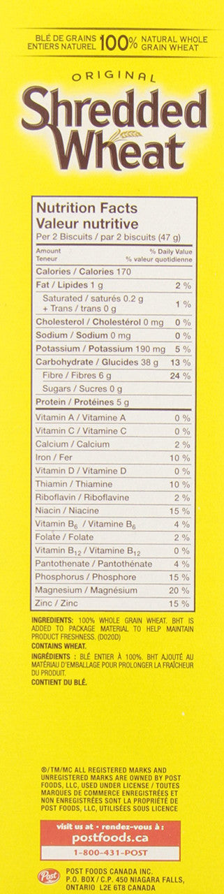 Post Shredded Wheat, Big Biscuit, 425g/15oz., {Imported from Canada}