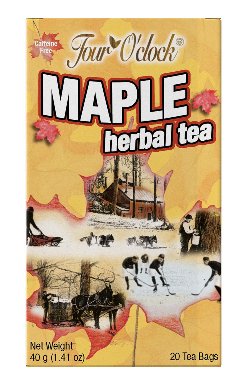 Four O'Clock Herbal Tea Maple, Kosher, Gluten-Free, 20ct, 40g {Imported from Canada}