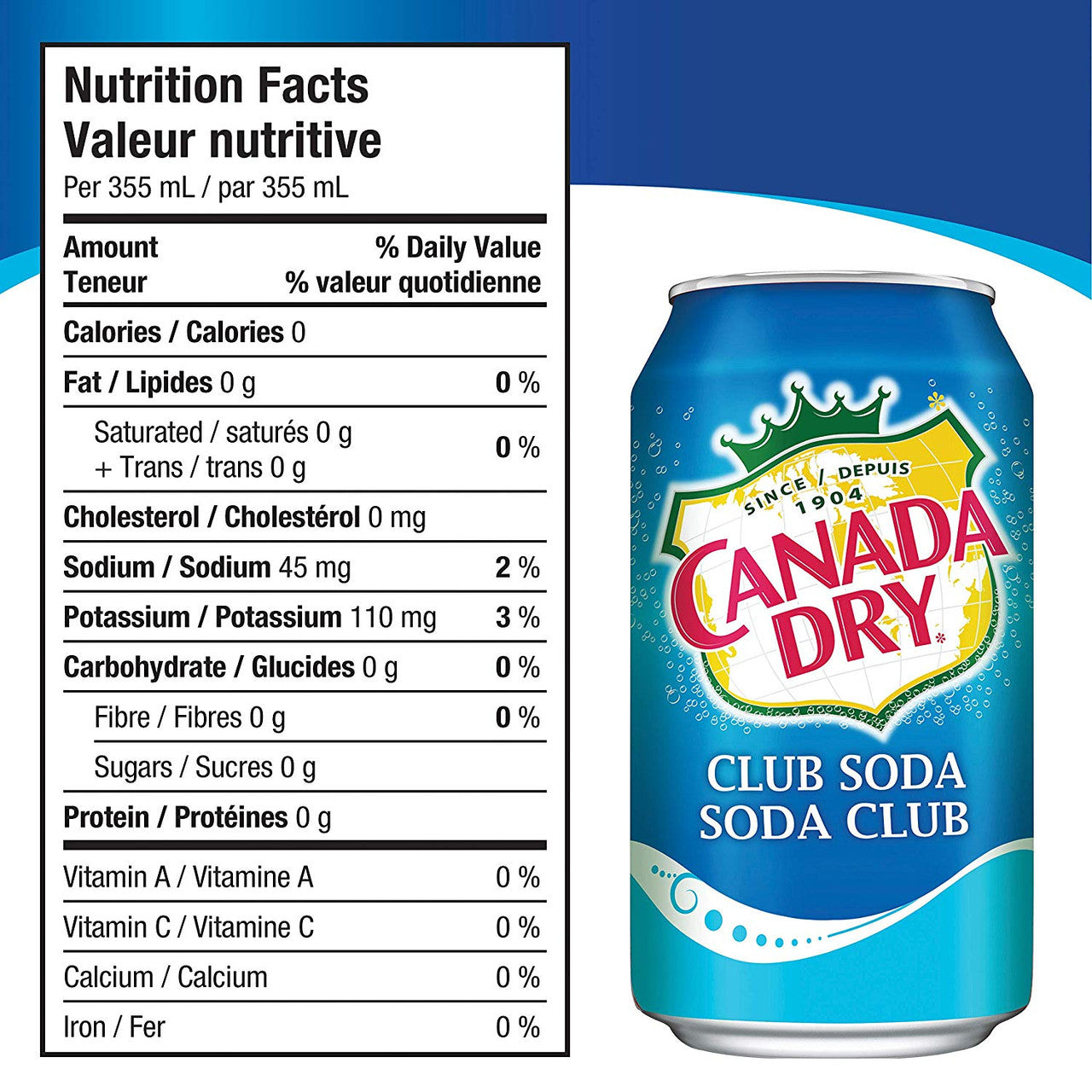 Coca-Cola, Canada Dry Club Soda, 355ml/12 oz.,, 12pk, {Imported from Canada}