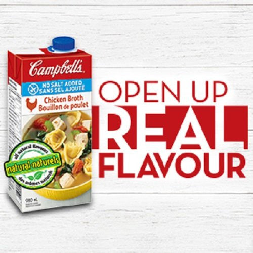 Campbell's, No Salt Added Chicken Broth, 900ml/30.4oz., {Imported from Canada}