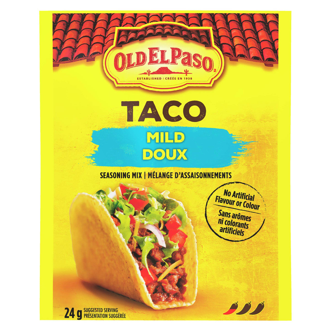 Old El Paso, Taco Seasoning Mix Mild , 24g/0.8oz., {Imported from Canada}