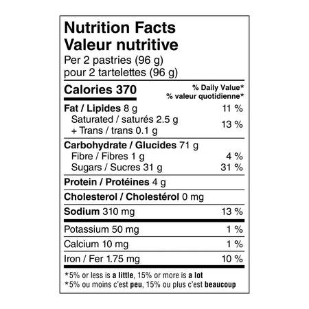 Kellogg's Pop-Tarts, Frosted Cherry Flavored, 8 pastries, 384g, nutrition facts label.