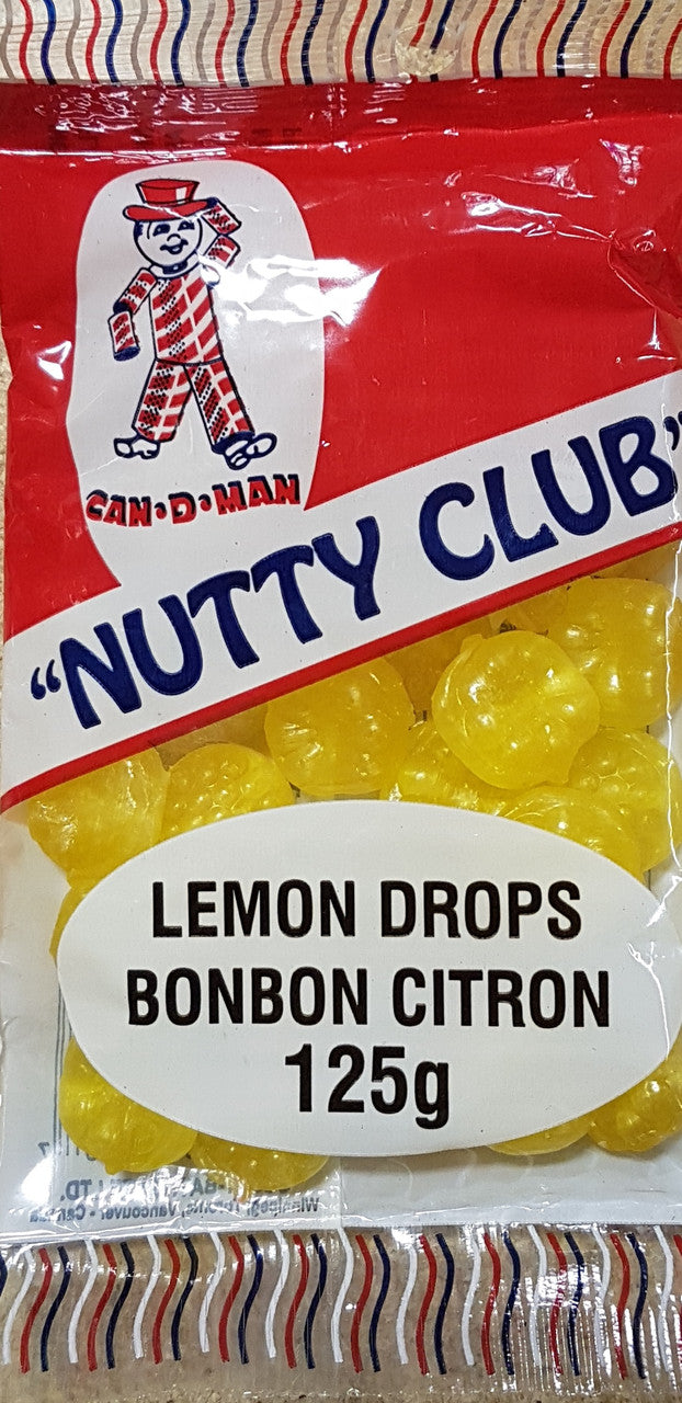 Nutty Club Lemon Drops Candy 125g/4.4 oz., {Imported from Canada