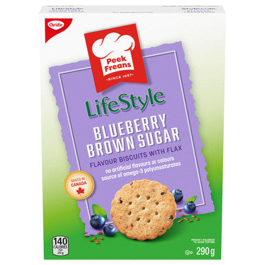 Peek Freans Lifestyle Blueberry Brown Sugar with Flax Cookies  290g/10.2 oz., {Imported from Canada}