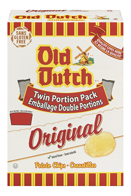 Old Dutch Original Potato Chips, Twin Pack, 1 Box, 220g/7.8oz. (Imported from Canada)
