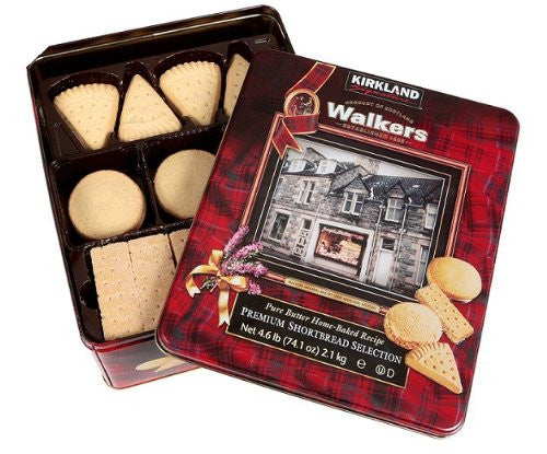 Kirkland Signature Walkers Scotland Premium Shortbread Selection of 4 Variety Flavors - 4.6 lb Box