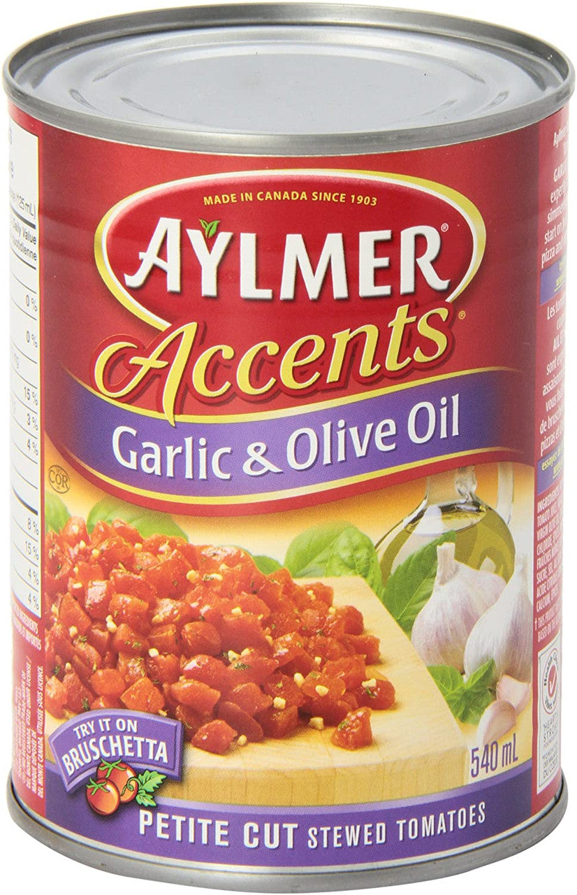 Aylmer Accents Tomatoes, Garlic & Olive Oil, 540ml/18.3 oz., {Imported from Canada}