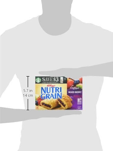 Kellogg's Nutri Grain Cereal Bars Mixed Berry, 8 Bars, 295g/10.4 oz., {Imported from Canada}