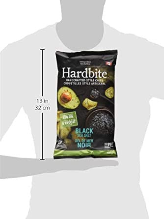 Hardbite Black Sea Salt baked in Avocado Oil Chips, 128g/4.5 oz., {Imported from Canada}