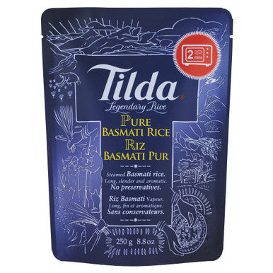 Tilda Ready to Heat Pure Basmati Rice, 250g/8.8 oz., {Imported from Canada}