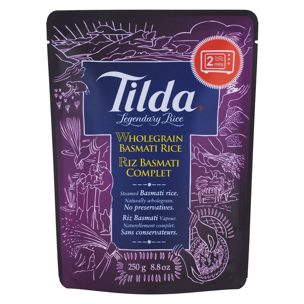 Tilda Ready to Heat Wholegrain Basmati Rice, 250g/8.8 oz., {Imported from Canada}