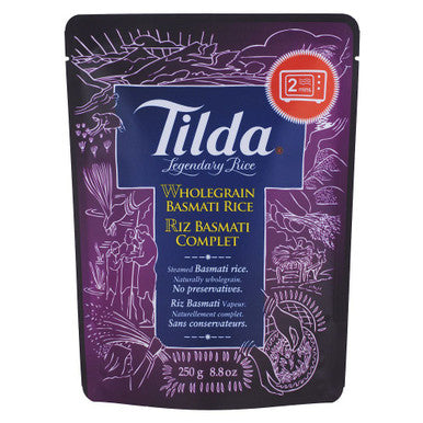 Tilda Ready to Heat Wholegrain Basmati Rice, 250g/8.8 oz., {Imported from Canada}