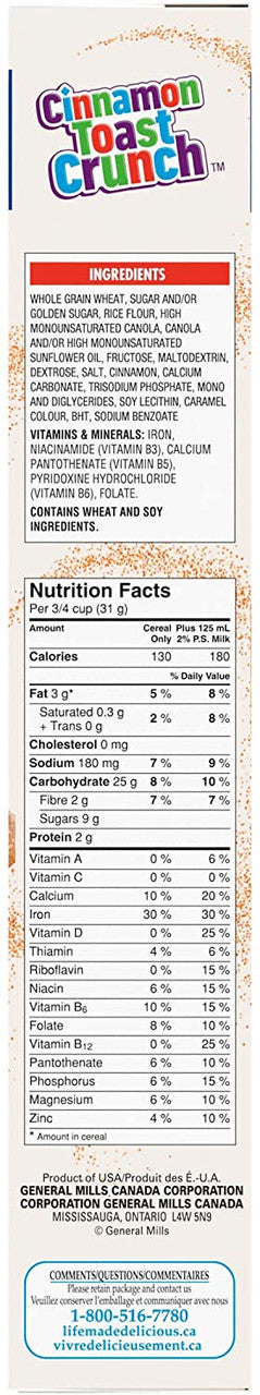 Cinnamon Toast Crunch, Family Size, 591g/20.8oz., {Imported from Canada}