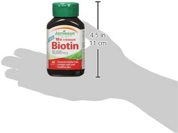 Jamieson Biotin 10,000 mcg, 45 softgels, {Imported from Canada}