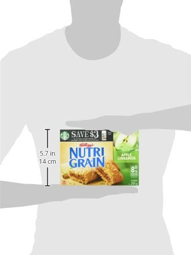 Kellogg's Nutri Grain Cereal Bars Apple Cinnamon, 8 Bars, 295g/10.4 oz., {Imported from Canada}