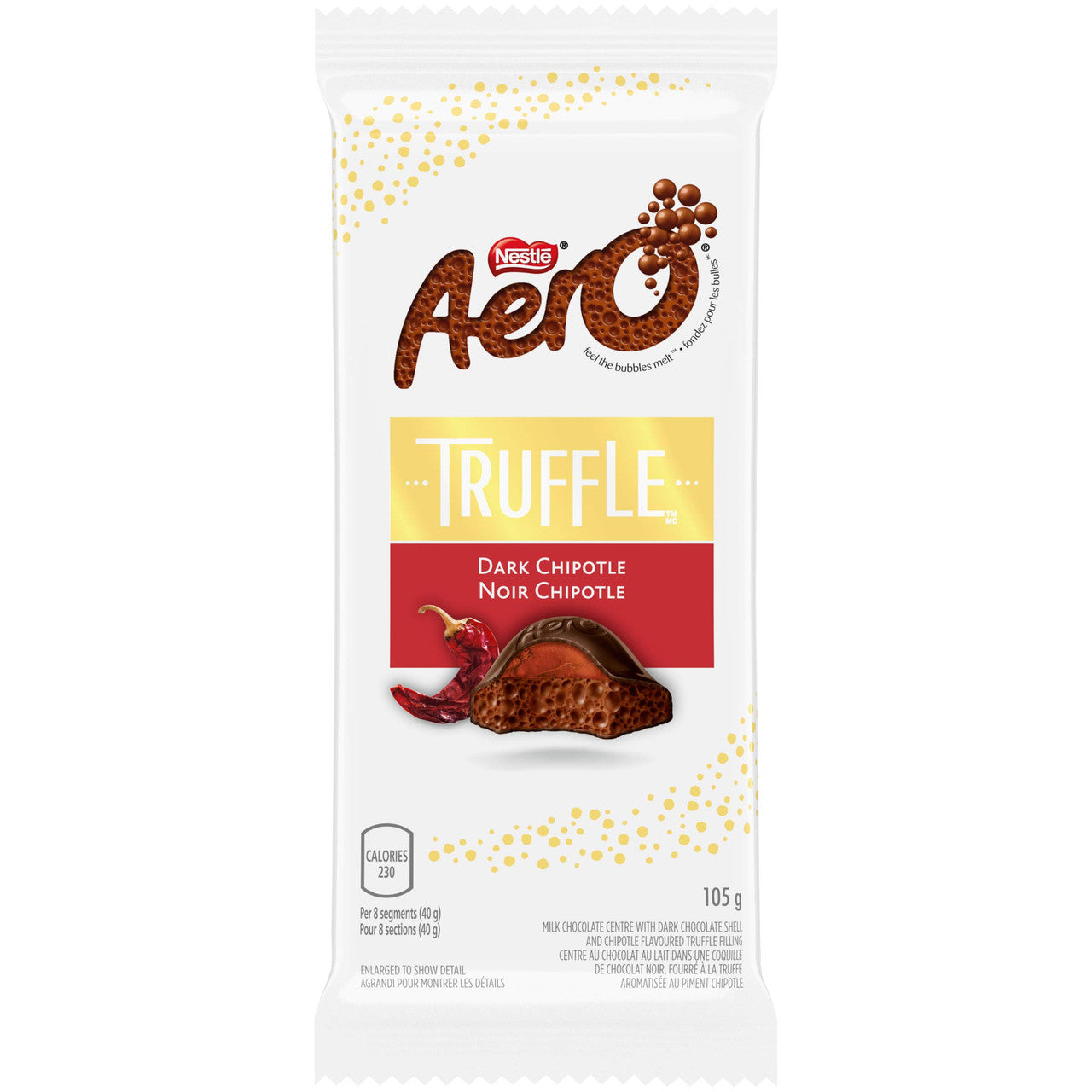 Nestle Aero Truffle Dark Chipotle Chocolate Bar, 105g/3.7 oz., {Imported from Canada}