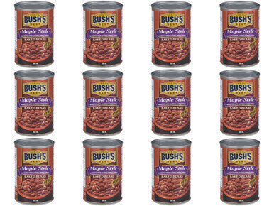 Bush's Best Maple Style Baked Beans/Quebec Maple Syrup 398ml/13.5oz., (12pk) (Imported from Canada)