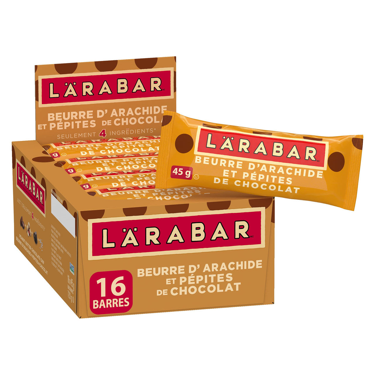 Larabar Gluten Free Peanut Butter Chocolate Chip Fruit and Nut Energy Bar, 16-Count, 720 Gram {Imported from Canada}